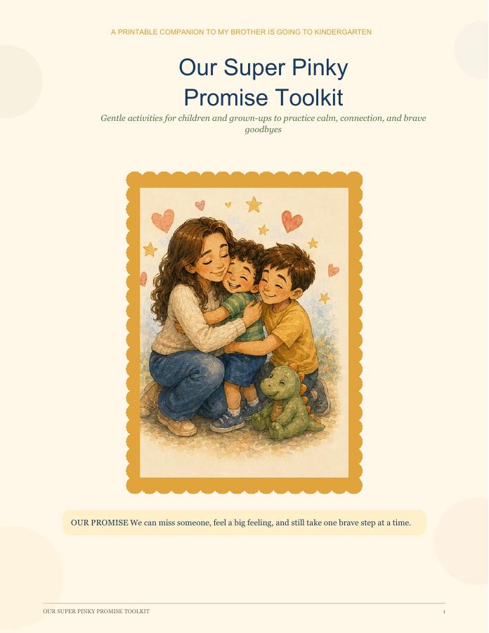 First page of the Our Super Pinky Promise activity packet
