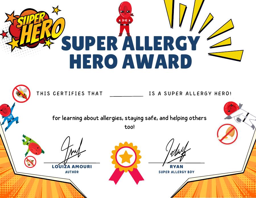 First page of the Super Allergy Heroes activity packet